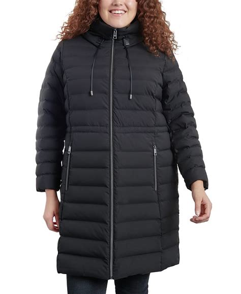 michael kors faux leather trim anorak|Michael Kors puffer jacket.